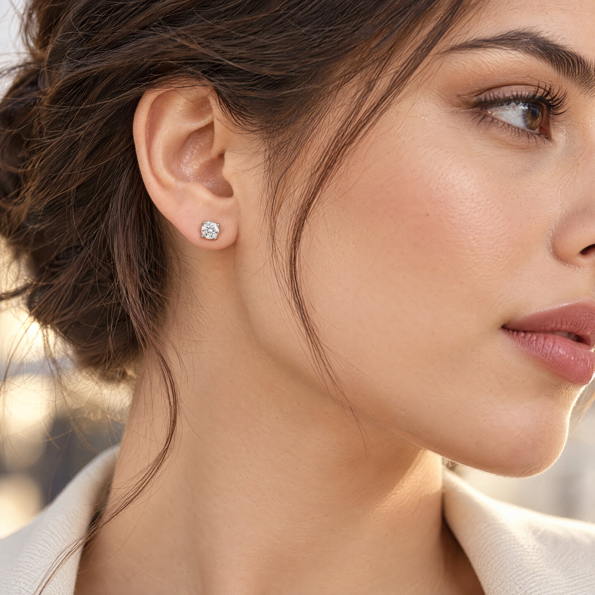 Round Diamond Earrings