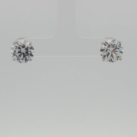 Round Diamond 4 Prong Martini Earrings