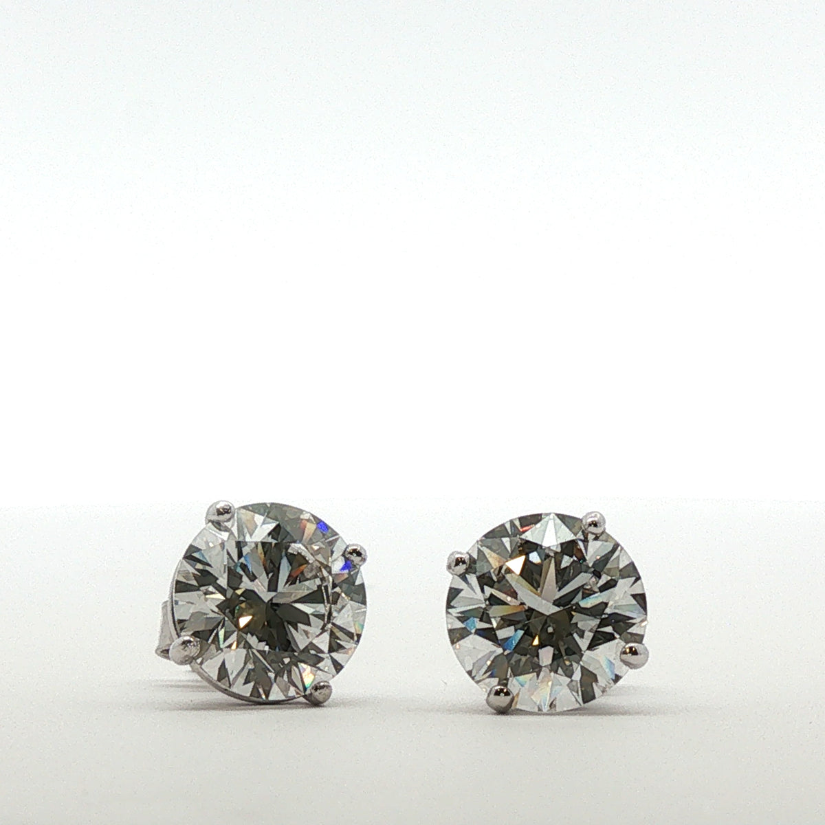 Round Diamond 4 Prong Martini Earrings