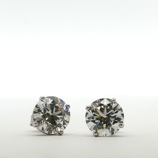 Round Diamond 4 Prong Martini Earrings