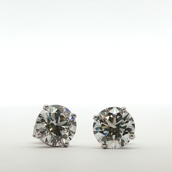 Round Diamond 4 Prong Martini Earrings