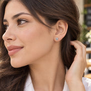 Round Diamond 4 Prong Martini Earrings