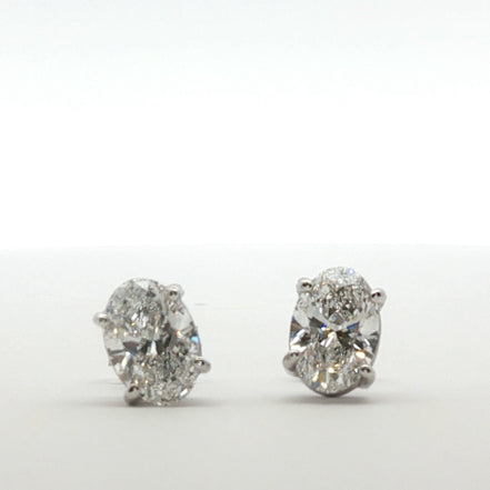 Oval Cut Diamond Earrings