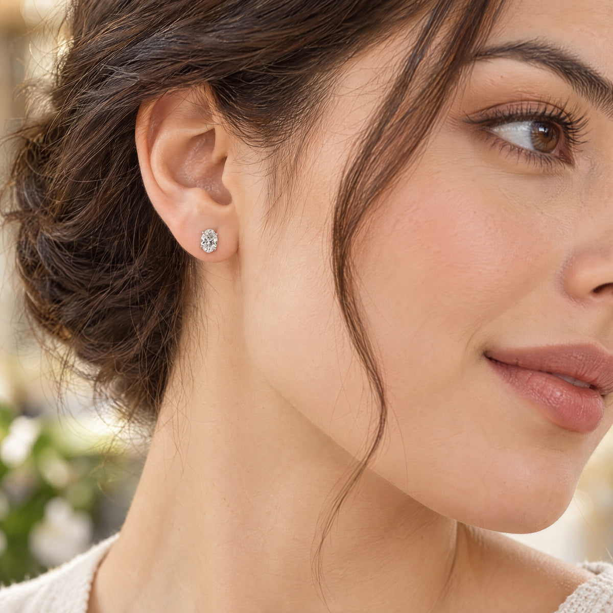 Oval Cut Diamond Earrings