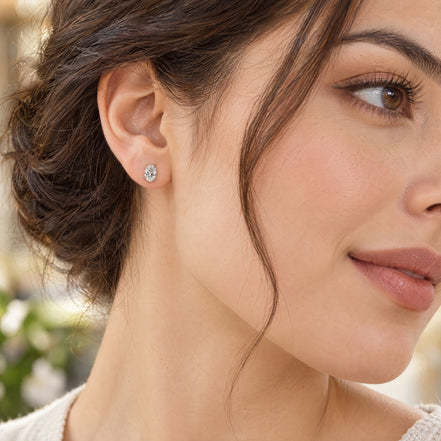 Oval Cut Diamond Earrings