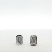 Emerald Diamond Bezel Earrings
