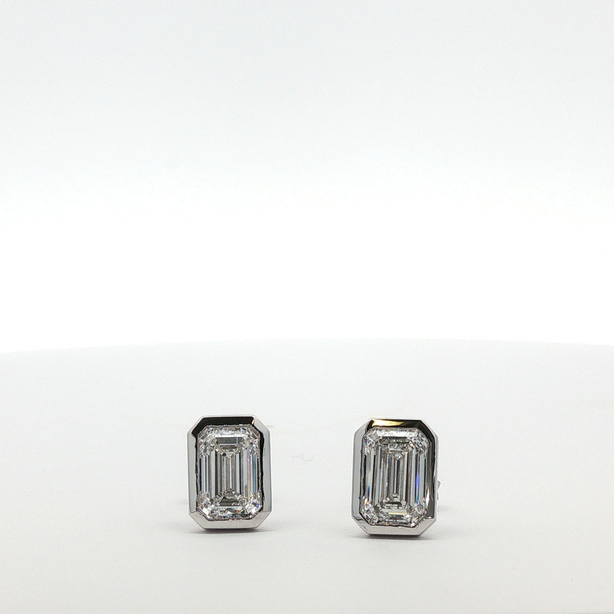 Emerald Diamond Bezel Earrings