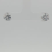 Round Diamond Earrings in 3 prong Martini Setting