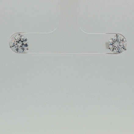Round Diamond Earrings in 3 prong Martini Setting