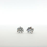 Round Diamond Earrings in 3 prong Martini Setting