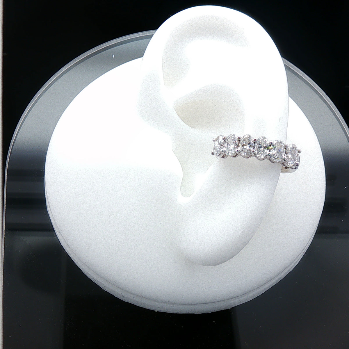 Natural Oval Diamond Ear Cuff