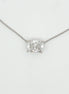 Cushion Cut Diamond Solitaire Pendant Necklace with White Gold Chain